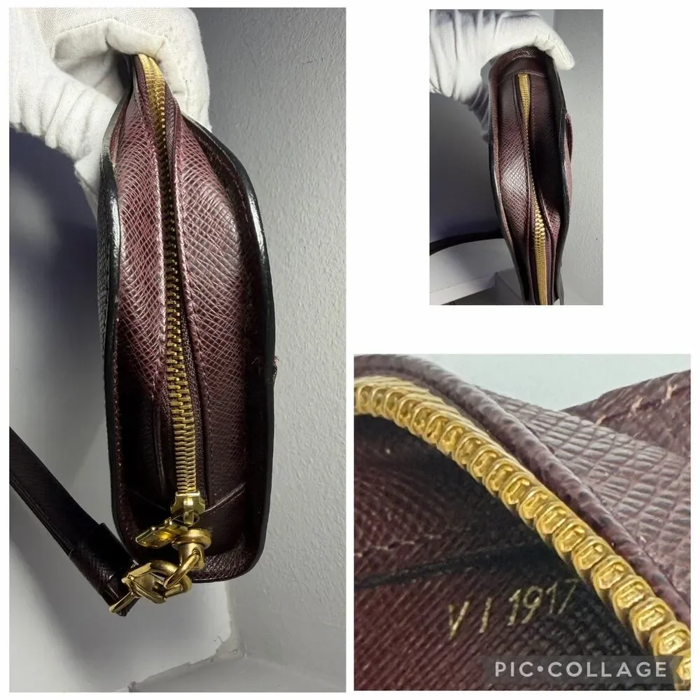 COA Included - Louis Vuitton Taiga Burgundy Clutch